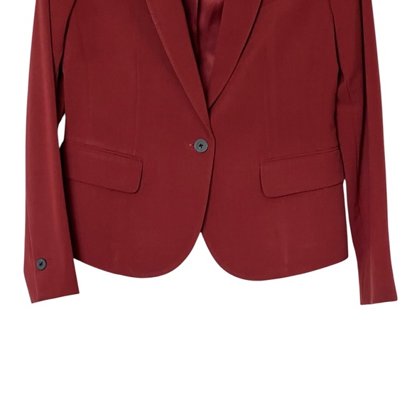 Anne Klein Burgundy/Cooper Single Breasted Blazer Size 4 - Picture 5 of 13